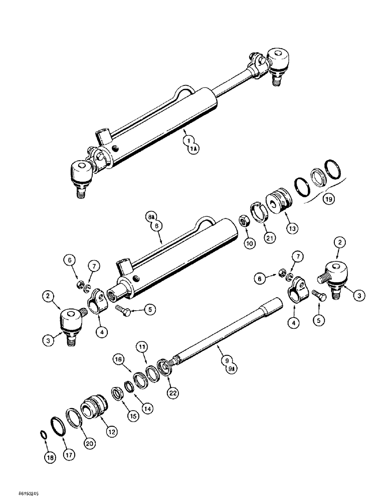 Схема запчастей Case 584E - (5-12) - STEERING CYLINDERS (05) - STEERING