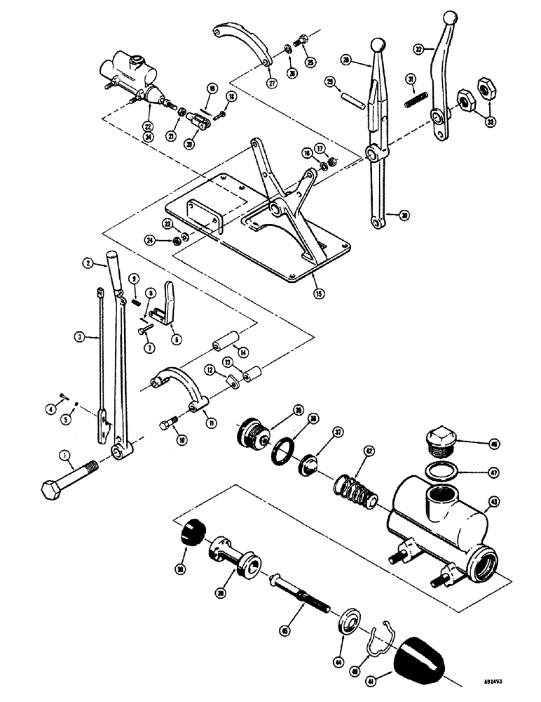 Схема запчастей Case 300 - (138) - WINCH CONTROL LEVERS, HOLT WINCH, D46308 WINCH BRAKE MASTER CYLINDER (18) - ATTACHMENT ACCESSORIES