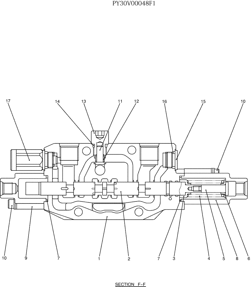 Схема запчастей Case CX50B - (07-007) - VALVE ASSY, CONTROL, P/N PY30V00048F1 (35) - HYDRAULIC SYSTEMS