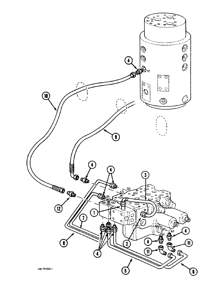 Схема запчастей Case 1088 - (7-05A) - TRACK DRIVE CONTROL CIRCUIT, P.I.N. FROM 106940 AND AFTER (07) - BRAKES