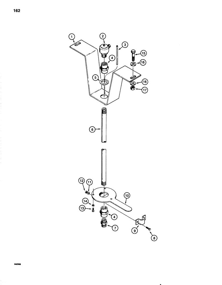 Схема запчастей Case 1080 - (162) - INNER SWIVEL ASSEMBLY, SINGLE SPEED (35) - HYDRAULIC SYSTEMS
