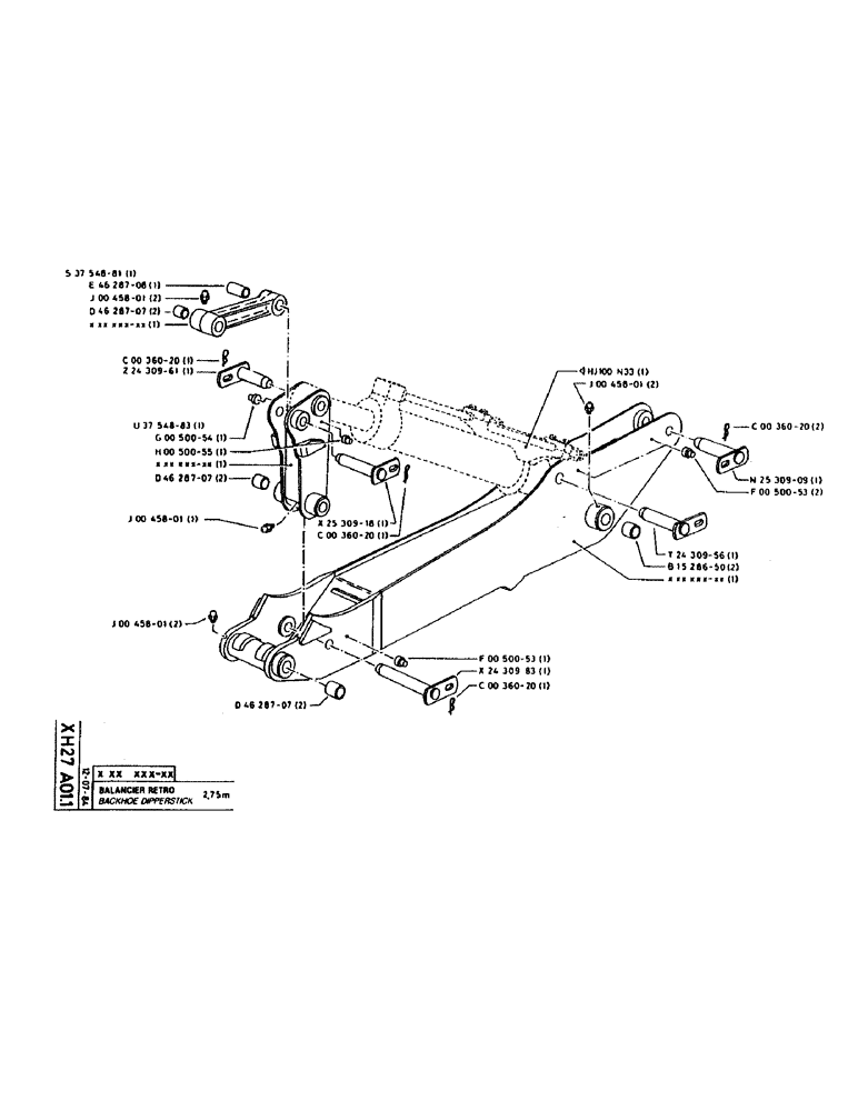 Схема запчастей Case 160CK - (302) - BACKHOE DIPPERSTICK (14) - DIPPERSTICKS