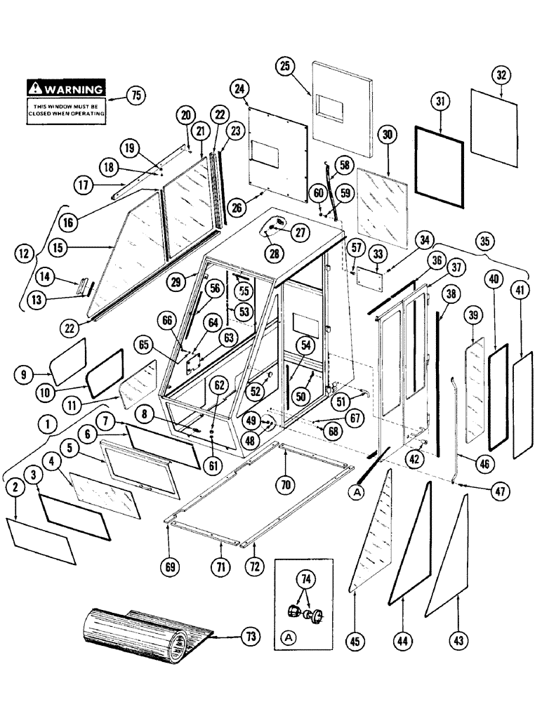 Схема запчастей Case 880 - (106) - CAB AND RELATED PARTS (05) - UPPERSTRUCTURE CHASSIS
