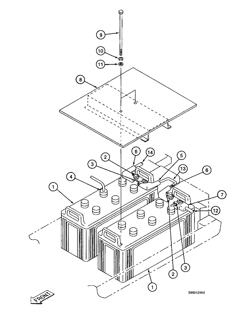Схема запчастей Case 9040B - (4-26) - BATTERIES AND MOUNTING (04) - ELECTRICAL SYSTEMS