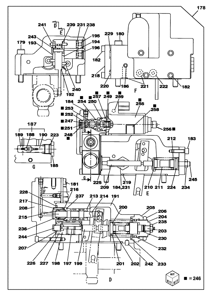 Схема запчастей Case CX300C - (08-104-00[01]) - HIGH PRESSURE PUMP - REGULATOR - STANDARD (08) - HYDRAULICS