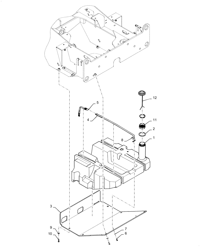 Схема запчастей Case 621F - (10.216.01) - FUEL TANK ASSEMBLY (10) - ENGINE