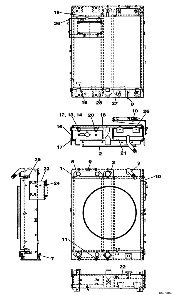 Схема запчастей Case CX160B - (02-05A) - RADIATOR ASSY (02) - ENGINE