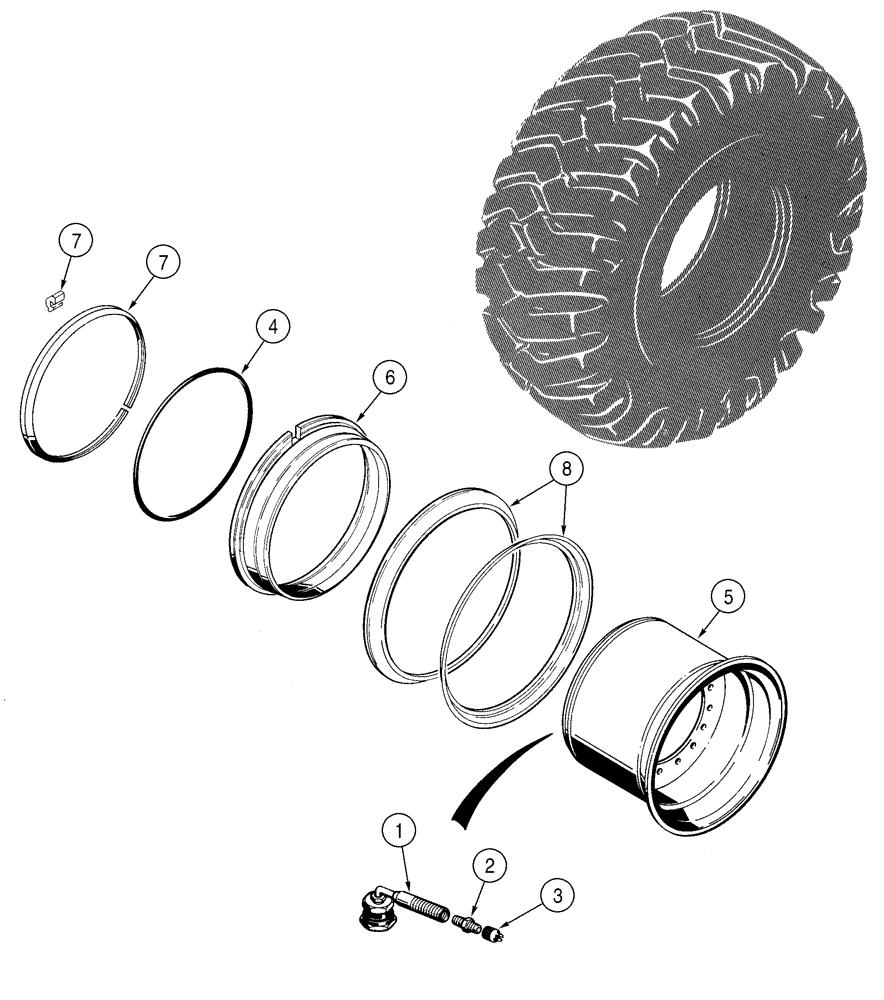 Схема запчастей Case 821C - (06-27) - WHEELS (06) - POWER TRAIN