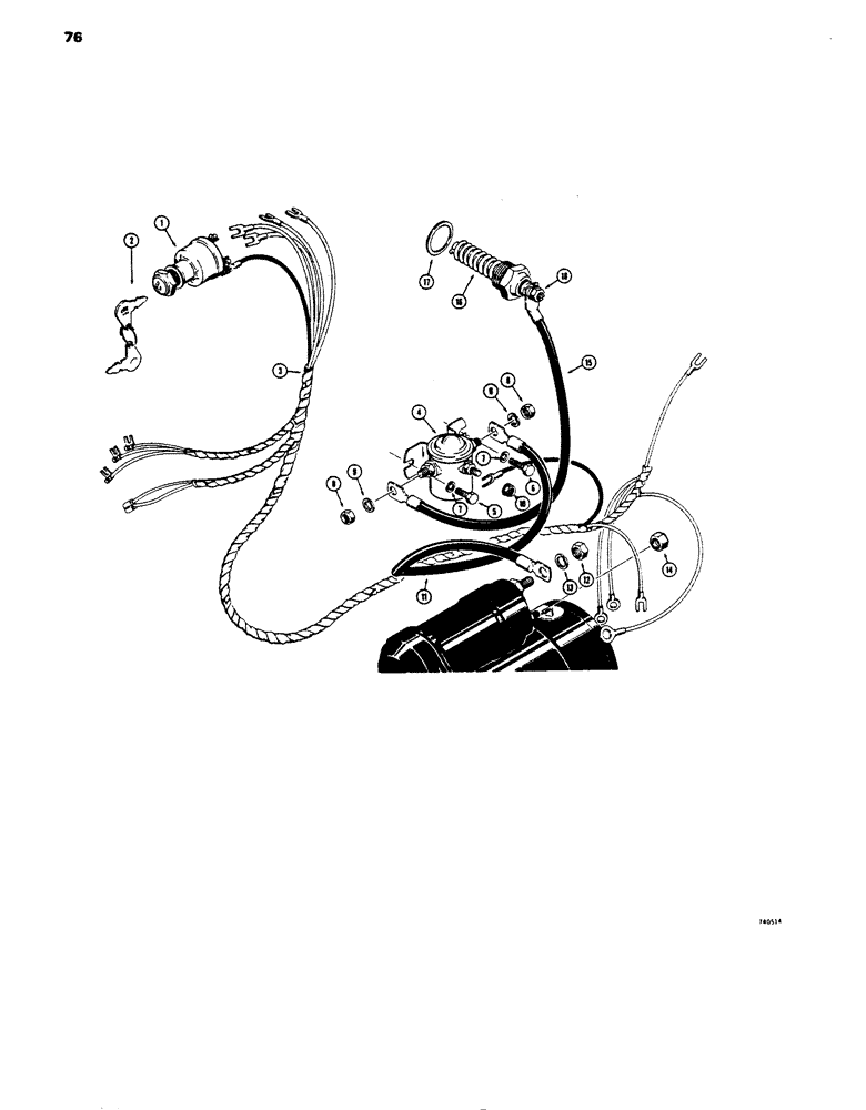 Схема запчастей Case 450 - (076) - ENGINE PRE-HEATER (06) - ELECTRICAL SYSTEMS