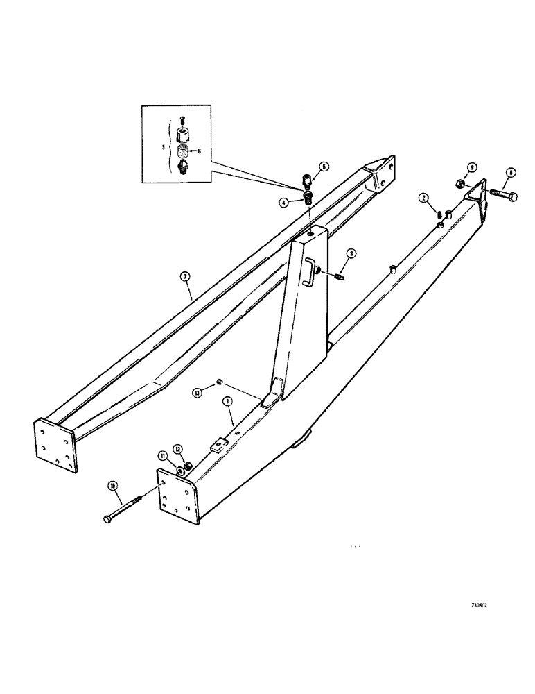 Схема запчастей Case 26B - (070) - 3 POINT HITCH SUBFRAME & RELATED PARTS USED ON NON-LOADER MODELS ONLY BEF. 3 POINT HITCH SN. 5233159 
