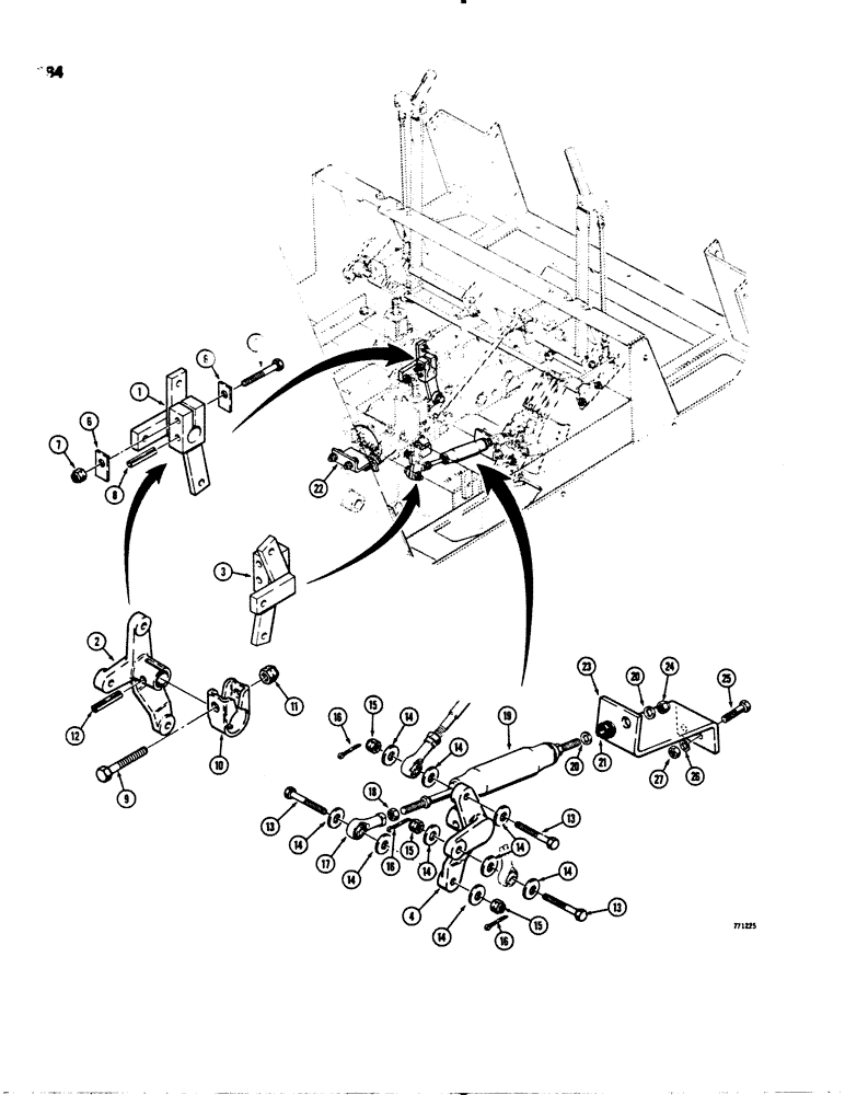 Схема запчастей Case 1845S - (184) - CONTROLS - FORWARD AND REVERSE, PUMP LEVERS, SHOCK ABSORBERS, AND MOUNTING PARTS (90) - PLATFORM, CAB, BODYWORK AND DECALS