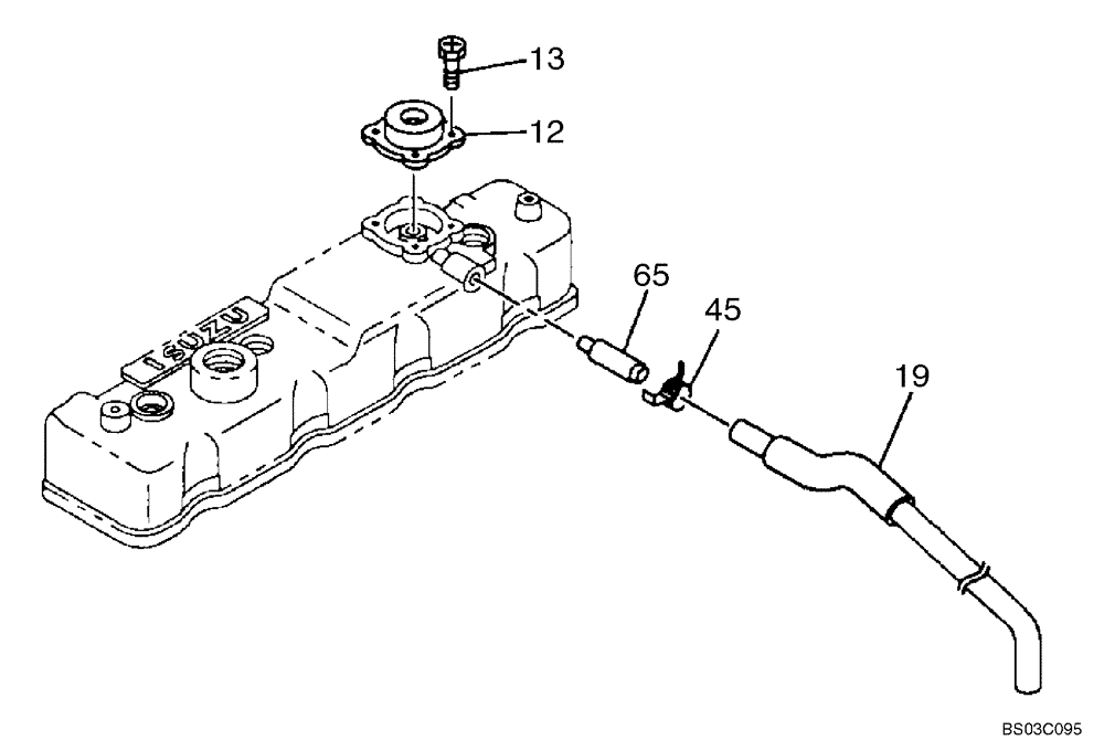 Схема запчастей Case CX75SR - (02-16) - CYLINDER HEAD - BREATHER (02) - ENGINE