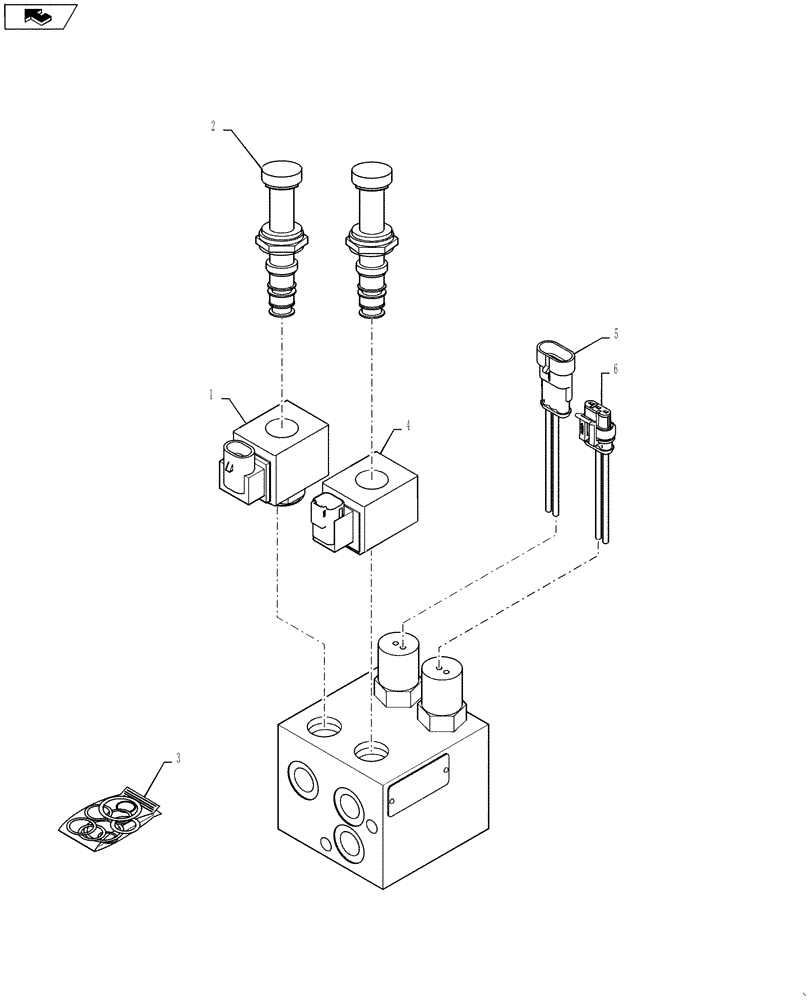 Схема запчастей Case SR150 - (35.353.AC[01]) - VALVE, BRAKE EH (SR130,SR150) (35) - HYDRAULIC SYSTEMS