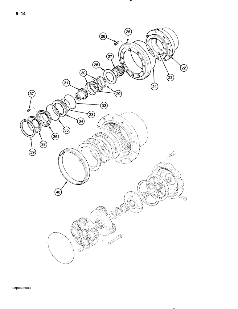 Схема запчастей Case 888 - (6-014) - FINAL DRIVE TRANSMISSION (06) - POWER TRAIN