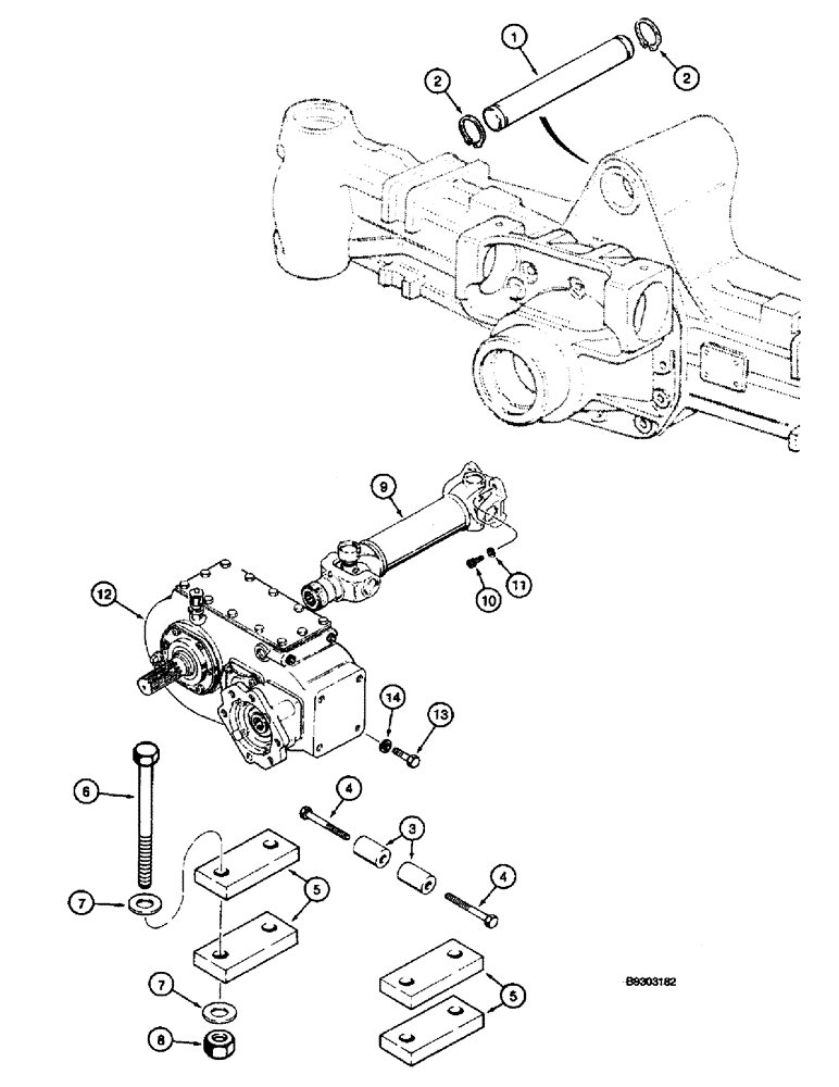Схема запчастей Case 660 - (6-26) - DRIVE LINE MOUNTING (06) - POWER TRAIN