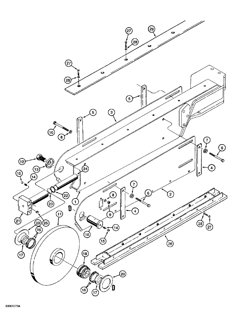 Схема запчастей Case 560 - (9-078) - TRENCHER BOOM AND MOUNTING, ROCK BOOM, 5 FOOT, 50,000 POUND AND 75,000 POUND CHAINLINE (09) - CHASSIS/ATTACHMENTS