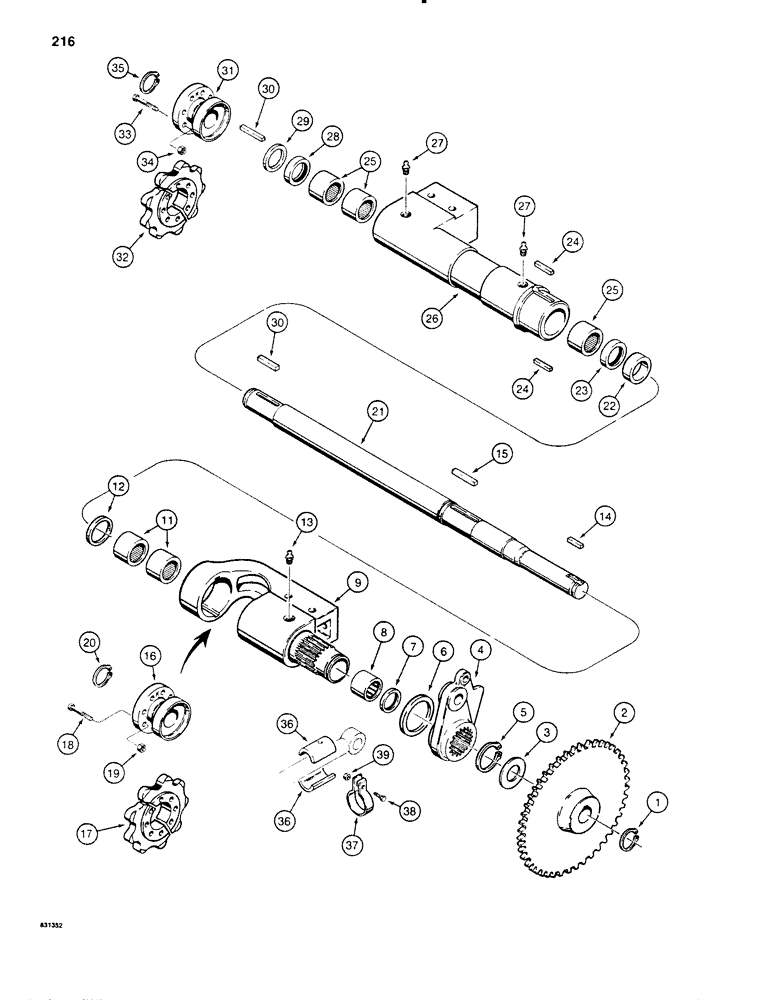 Схема запчастей Case P60 - (216) - OFFSET TRENCHER BOOM MOUNTING SHAFT (89) - TOOLS