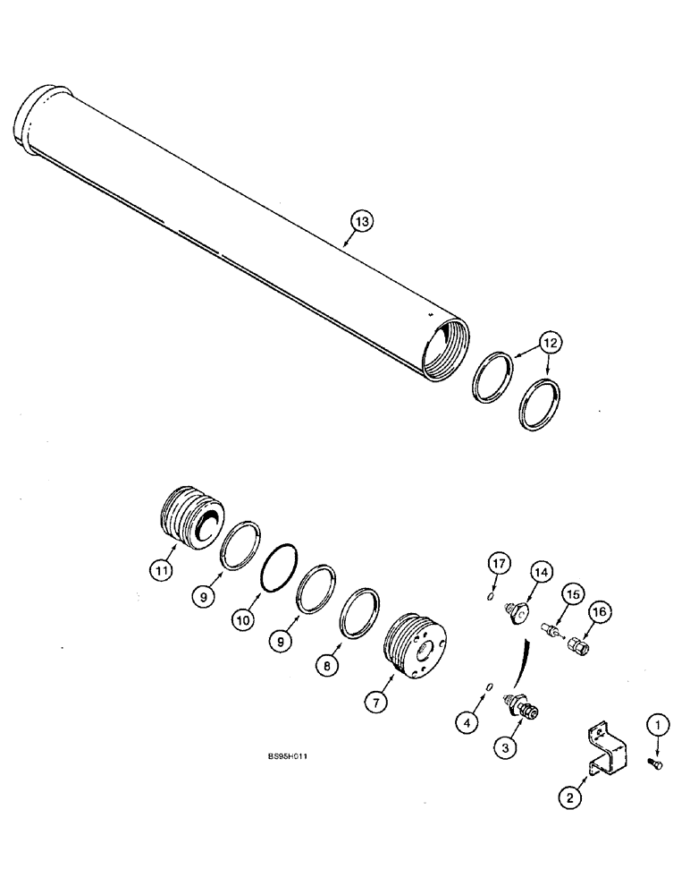 Схема запчастей Case 821B - (8-94) - ACCUMULATOR ASSEMBLY, RIDE CONTROL (08) - HYDRAULICS