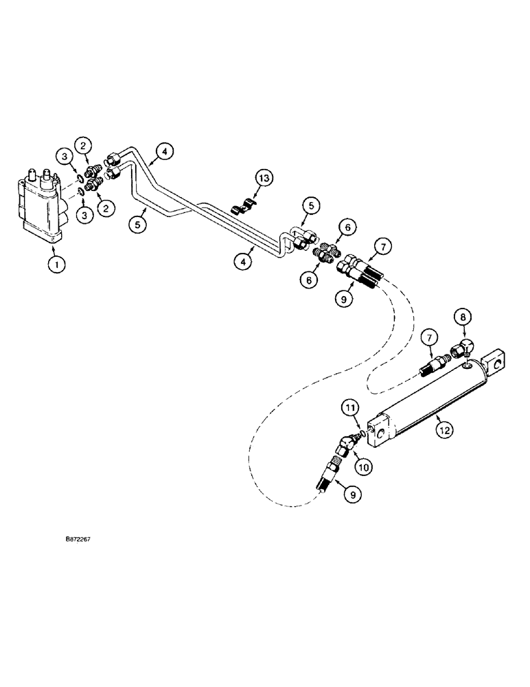 Схема запчастей Case TF300 - (8-04) - TRENCHER BOOM LIFT HYDRAULIC CIRCUIT, CONTROL VALVE TO (08) - HYDRAULICS