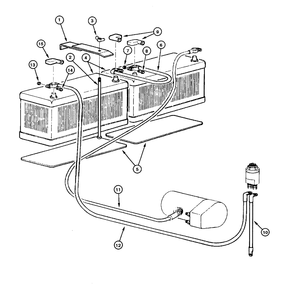 Схема запчастей Case 885 - (04.12[00]) - ELECTRIC SYSTEM - BATTERY (04) - ELECTRICAL SYSTEMS