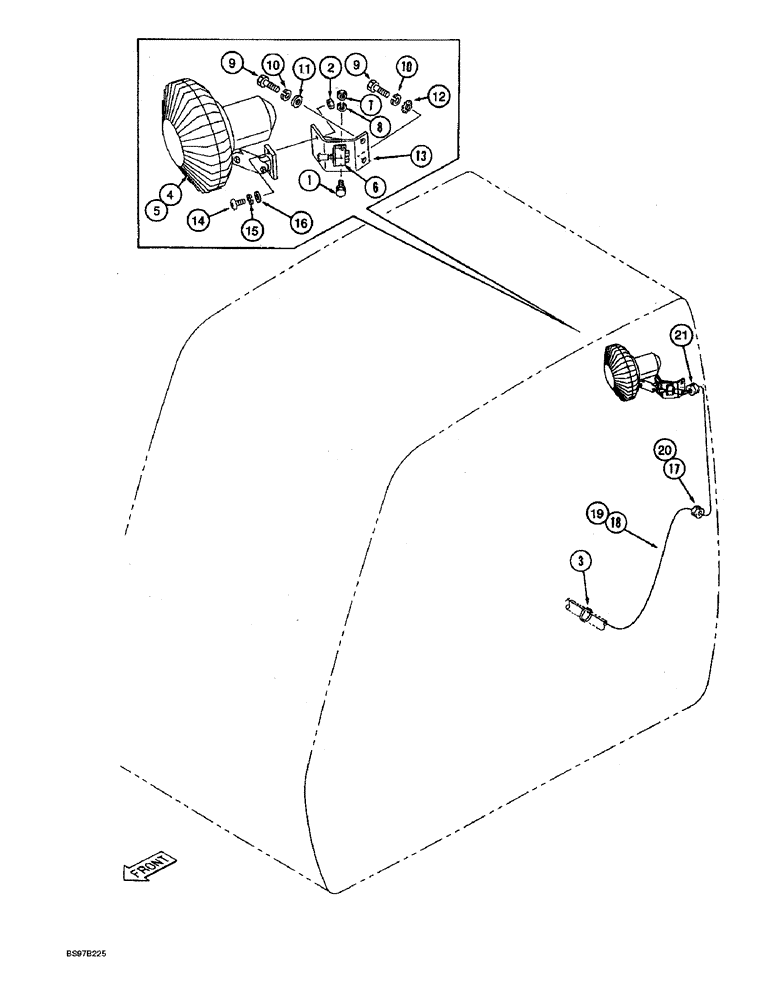 Схема запчастей Case 9045B - (9-044) - CAB FAN AND MOUNTING (09) - CHASSIS