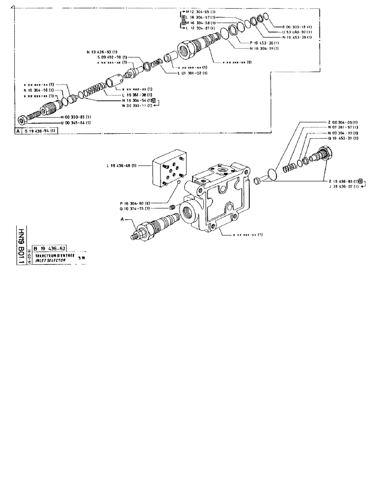 Схема запчастей Case 90BCL - (302) - INLETSELECTOR S 19 (07) - HYDRAULIC SYSTEM