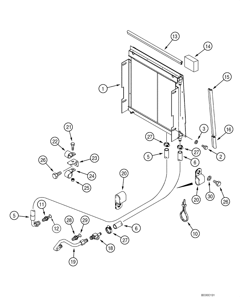 Схема запчастей Case 590SM - (06-11) - COOLING SYSTEM - TRANSMISSION (MODELS WITH POWERSHIFT) (06) - POWER TRAIN