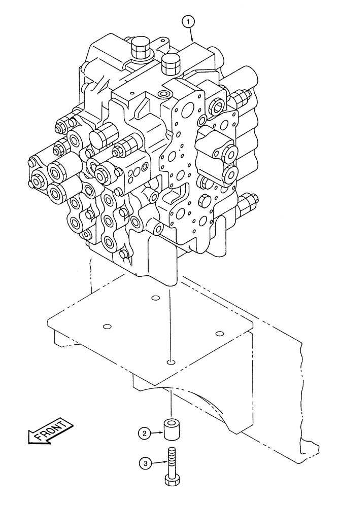 Схема запчастей Case 9050B - (8-124) - CONTROL VALVE MOUNTING (08) - HYDRAULICS