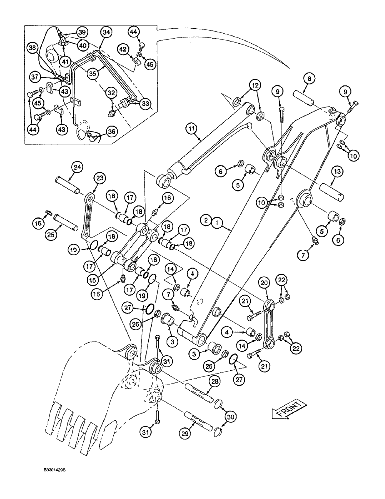 Схема запчастей Case 9010 - (9-52) - ARM AND LINKAGE (09) - CHASSIS