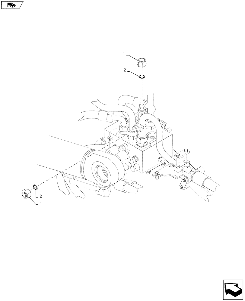 Схема запчастей Case 821F - (35.310.02) - NON- RIDE CONTROL LINE INSTALLATION 821F, Z-BAR (35) - HYDRAULIC SYSTEMS