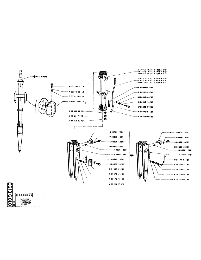 Схема запчастей Case GCK120 - (247) - LONG MOUNT 