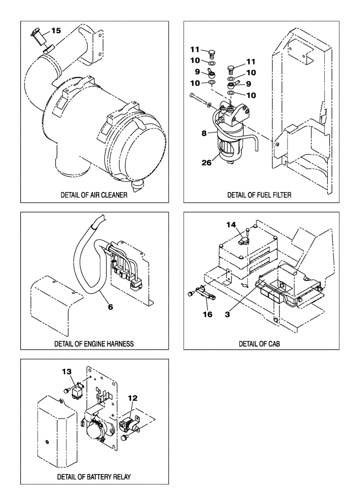 Схема запчастей Case CX300C - (02-001-02[01]) - ENGINE MOUNTING - ENGINE - OIL CIRCUIT (02) - ENGINE