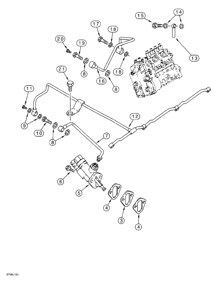 Схема запчастей Case 650G - (3-09C) - FUEL TRANSFER PUMP 4T-390 EMISSIONS CERTIFIED ENGINE CRAWLER P.I.N. JJG0216449 AND AFTER (03) - FUEL SYSTEM