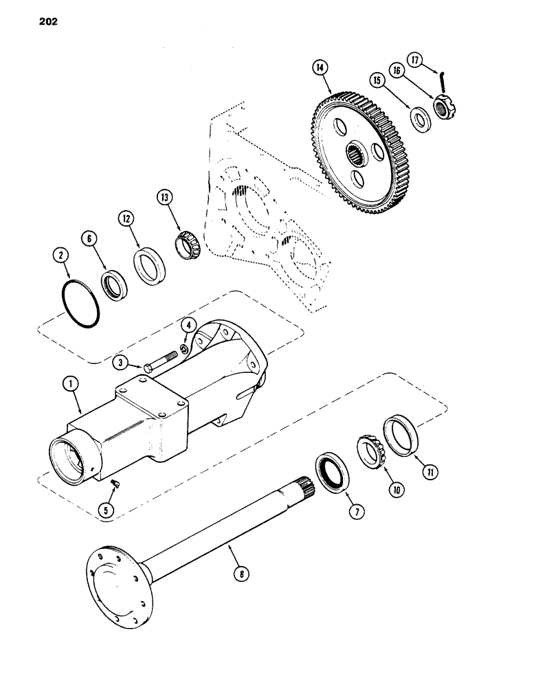 Схема запчастей Case 480LL - (202) - REAR AXLE, TRANSAXLE, PRIOR TO TRANSMISSION S/N 16270319 (27) - REAR AXLE SYSTEM
