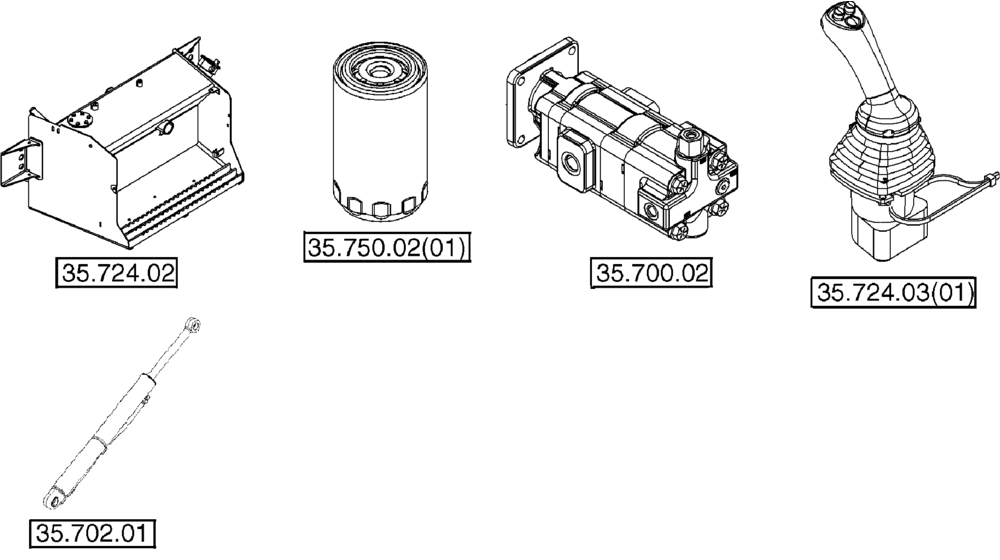 Схема запчастей Case 580SM - (35.000.00) - SECTION INDEX - HYDRAULIC SYSTEMS (35) - HYDRAULIC SYSTEMS