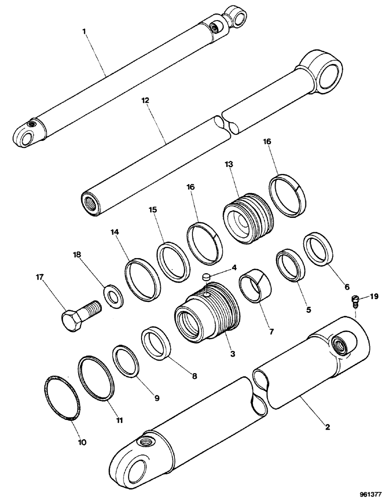Схема запчастей Case 580G - (322) - SIDESHIFT BACKHOE - STABILIZER CYLINDERS (08) - HYDRAULICS