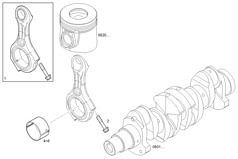 Схема запчастей Case F5CE9454G A001 - (0810.005) - CONNECTING ROD (10) - ENGINE