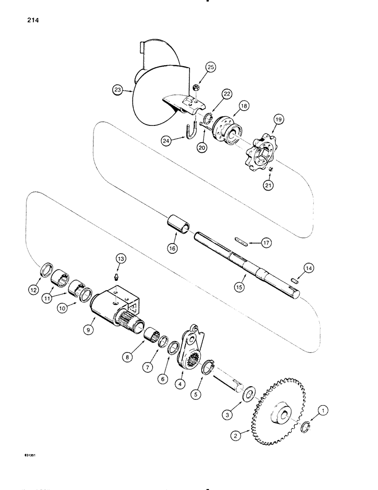 Схема запчастей Case P60 - (214) - TRENCHER BOOM MOUNTING SHAFT AND AUGER (89) - TOOLS