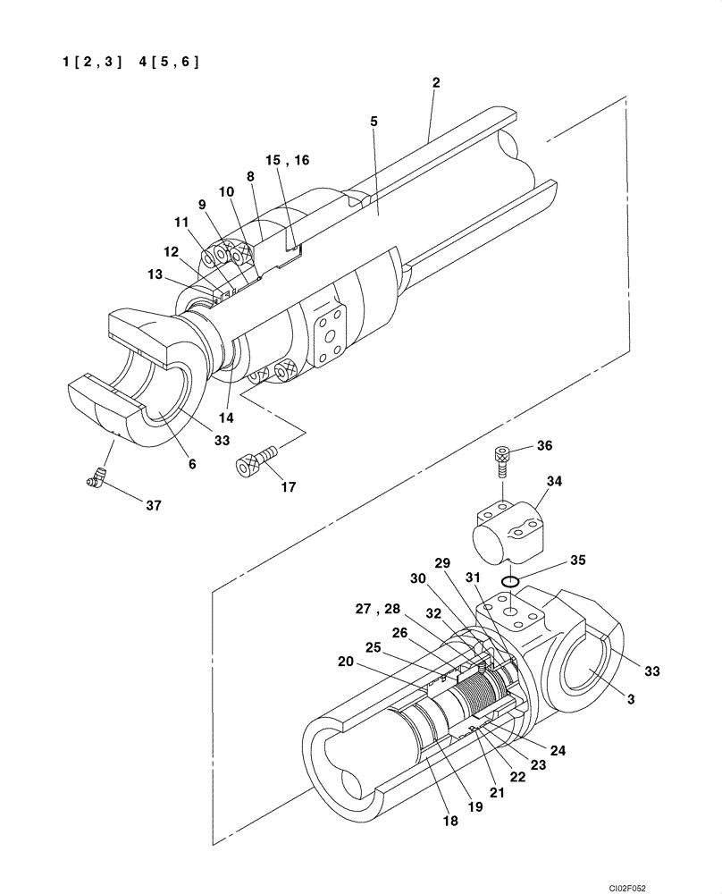 Схема запчастей Case CX135SR - (08-107) - CYLINDER ASSY, ARM - MODELS WITH LOAD HOLD (08) - HYDRAULICS