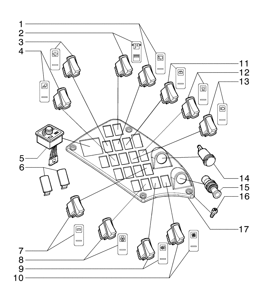 Схема запчастей Case 865B - (04-25[01]) - INSTRUMENT PANEL, OPTIONALS (04) - ELECTRICAL SYSTEMS