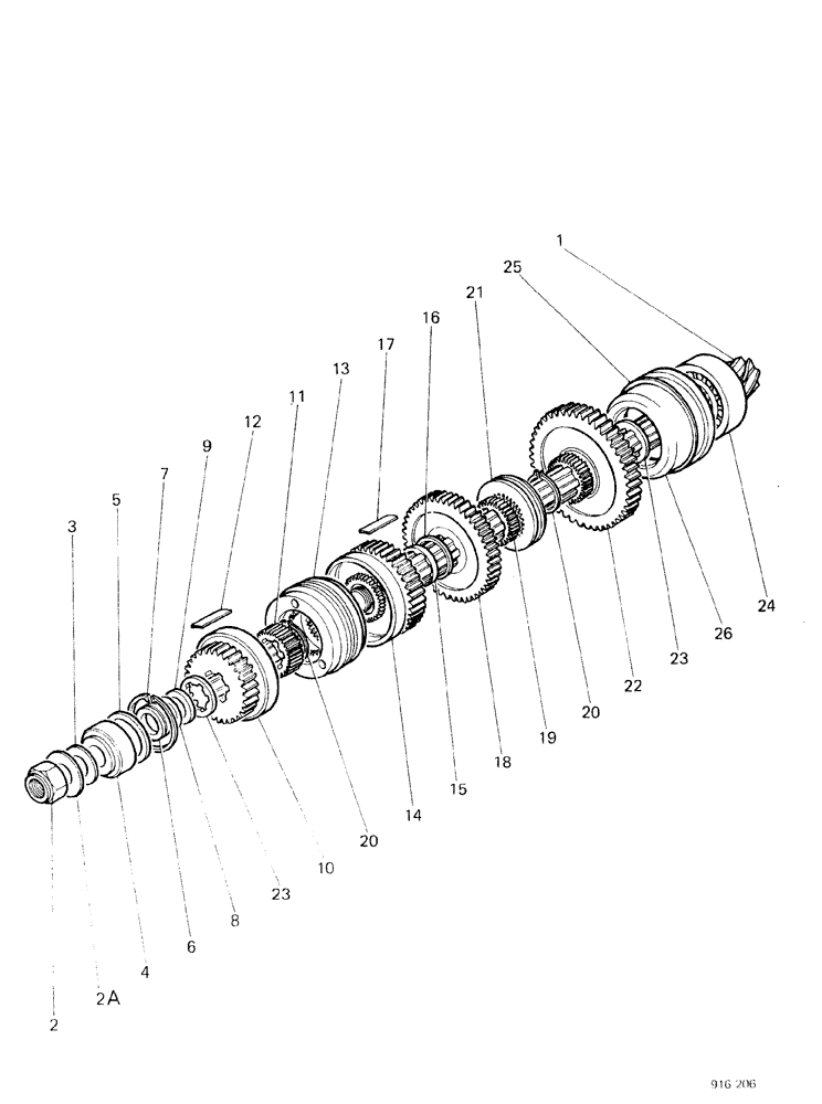 Схема запчастей Case 580F - (082) - BEVEL PINION SHAFT (27) - REAR AXLE SYSTEM