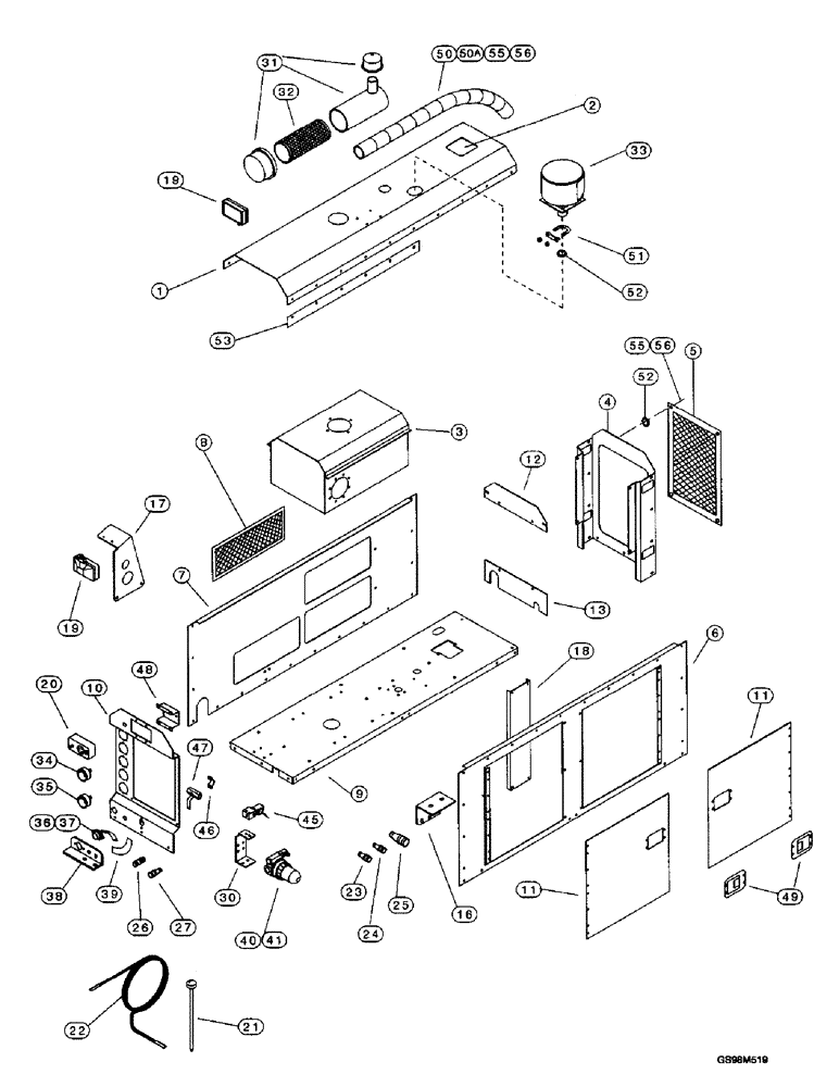 Схема запчастей Case 400TX - (9-24) - ENGINE ENCLOSURE 