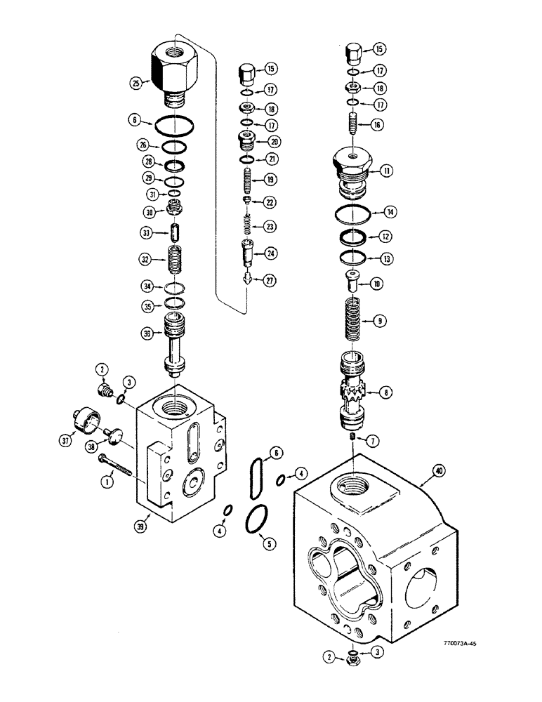 Схема запчастей Case W36 - (8-406) - L72333 EQUIPMENT AND STEERING PUMP, UNLOADING VALVE AND PRIORITY VALVE (08) - HYDRAULICS