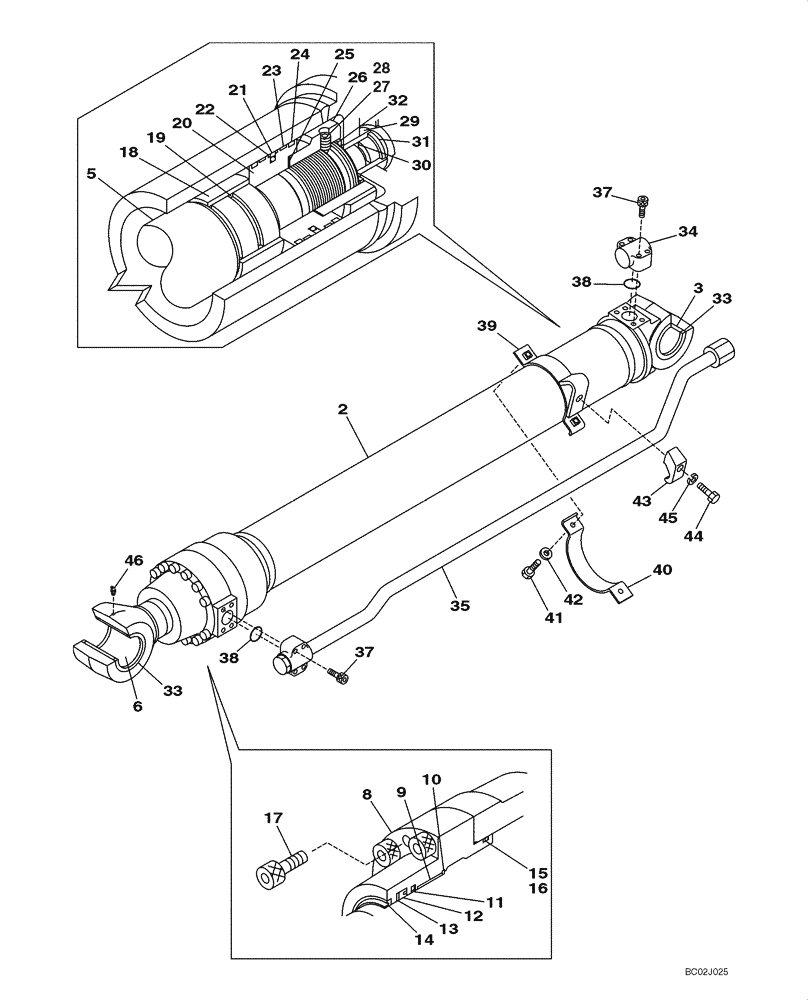 Схема запчастей Case CX290 - (08-89) - CYLINDER ASSY, ARM - MODELS WITHOUT LOAD HOLD (08) - HYDRAULICS