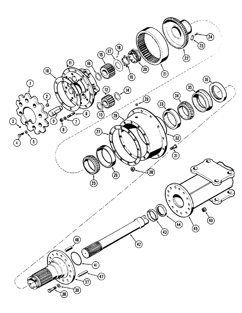Схема запчастей Case W9A - (150) - FRONT RIGID AXLE AND PLANETARY (06) - POWER TRAIN