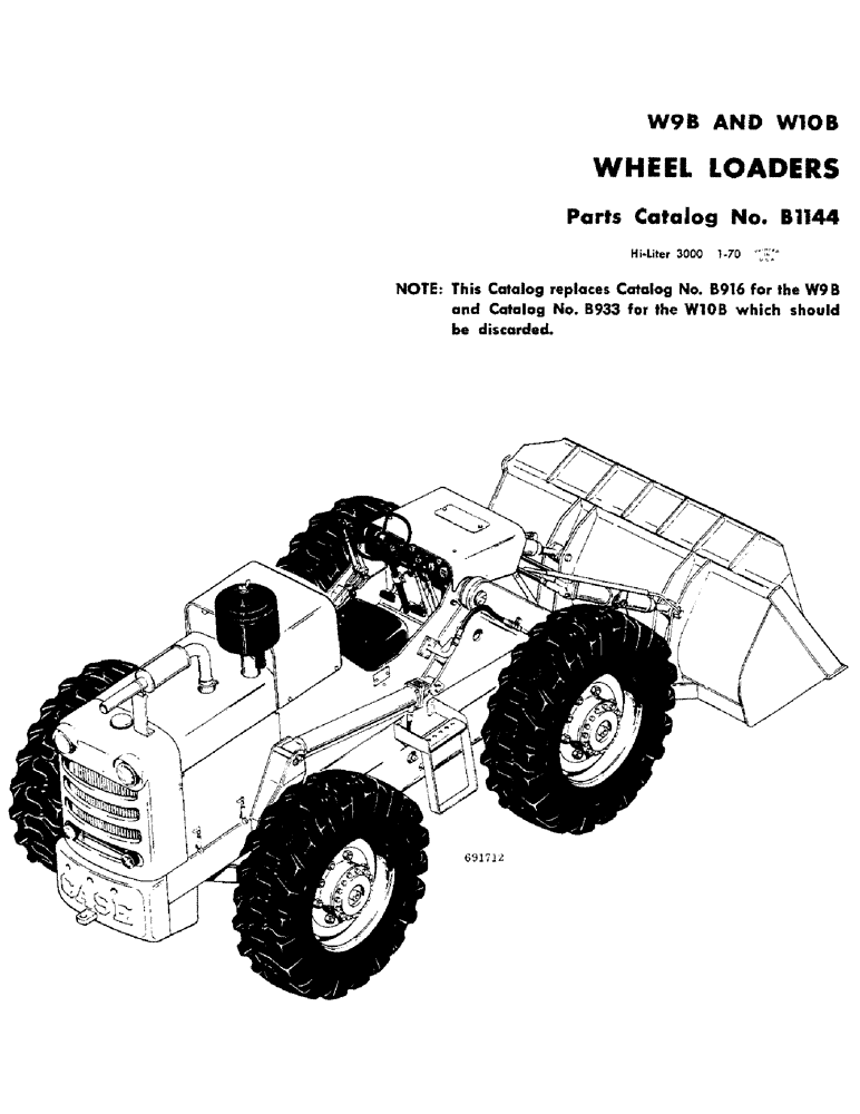 Схема запчастей Case W10B - (001) - W9B AND W10B WHEEL LOADERS (00) - PICTORIAL INDEX