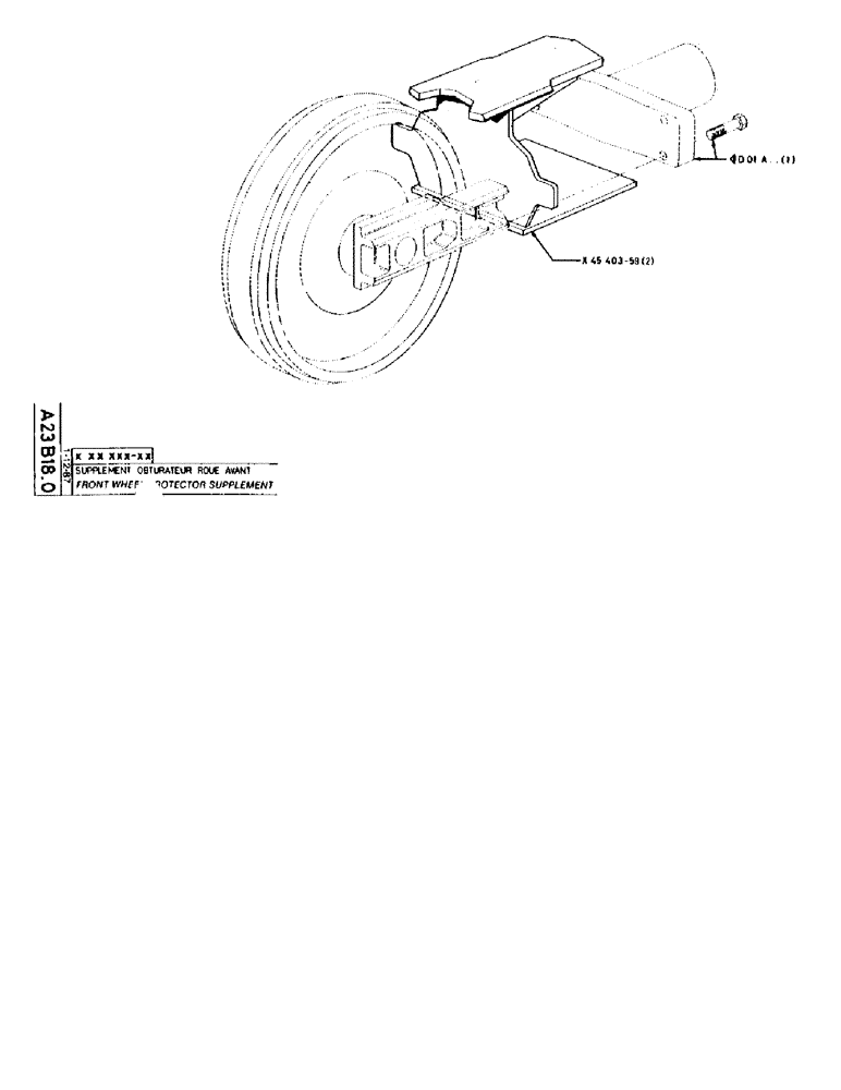 Схема запчастей Case 90BCL - (091) - FRONT WHEEL PROTECTOR SUPPLEMENT (04) - UNDERCARRIAGE