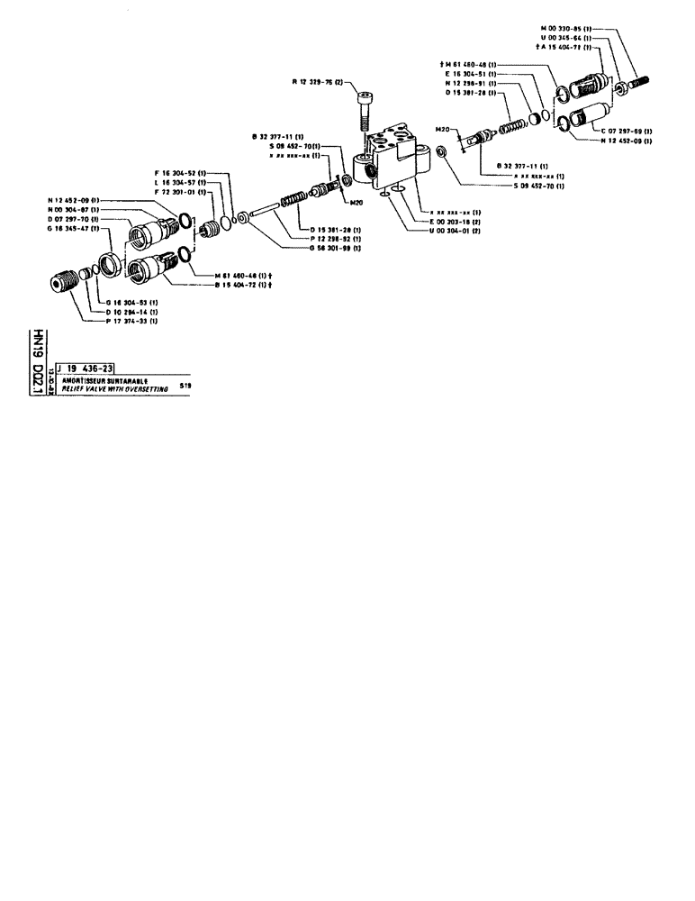 Схема запчастей Case 90BCL - (304) - RELIEF VALVE WITH OVERSETTING S19 (07) - HYDRAULIC SYSTEM