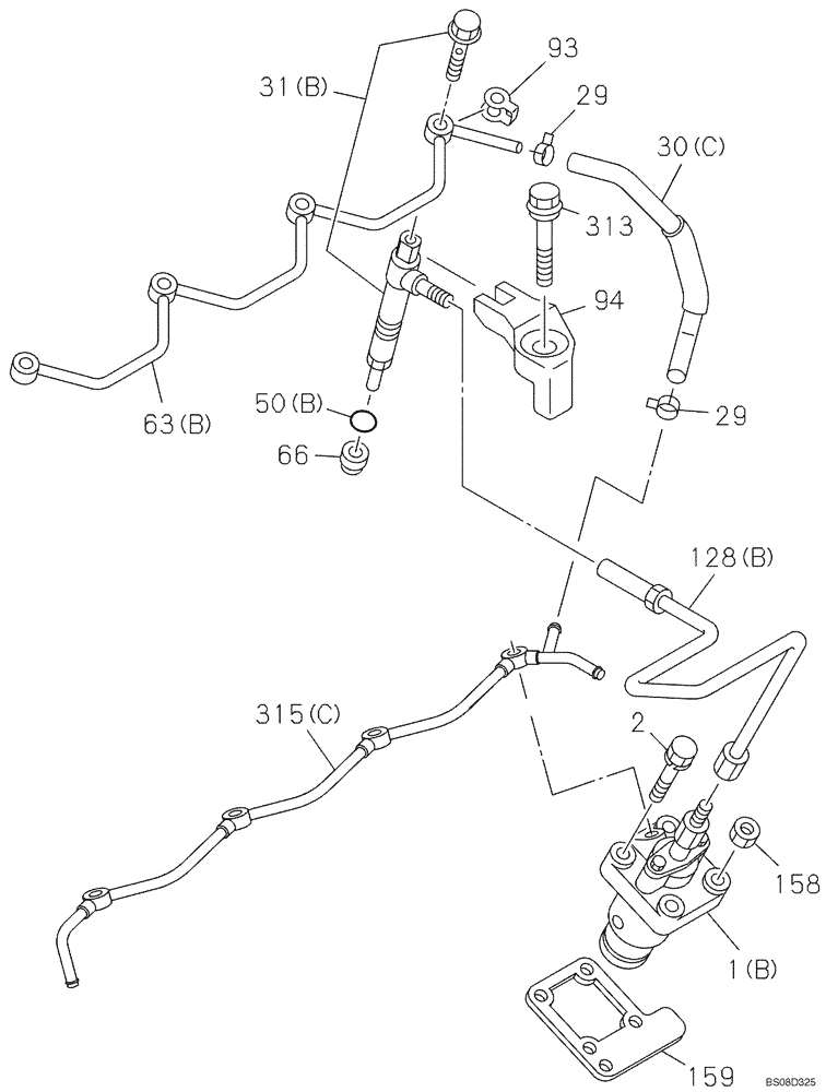 Схема запчастей Case CX75SR - (03-05) - FUEL SYSTEM - FUEL INJECTION PUMP (03) - FUEL SYSTEM