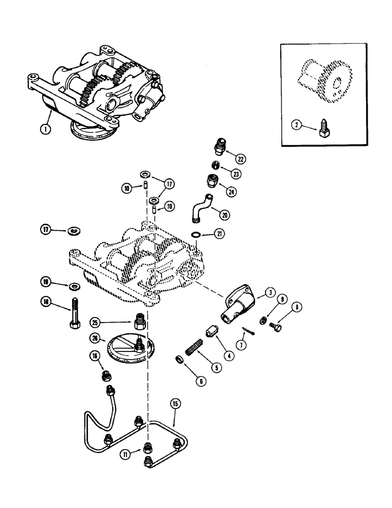 Схема запчастей Case 825 - (040) - BALANCER AND OIL PUMP, (336BD) AND (336BDT) DIESEL ENGINES (01) - ENGINE